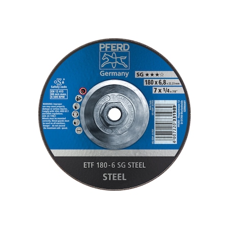 Pferd 7" x 1/4 Grinding Wheel, 5/8-11 Thd. - SG STEEL - Type 28 61703